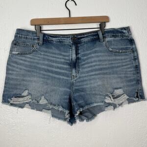 Aerie Daydream Denim Shorts Distressed Stretch Size XXL